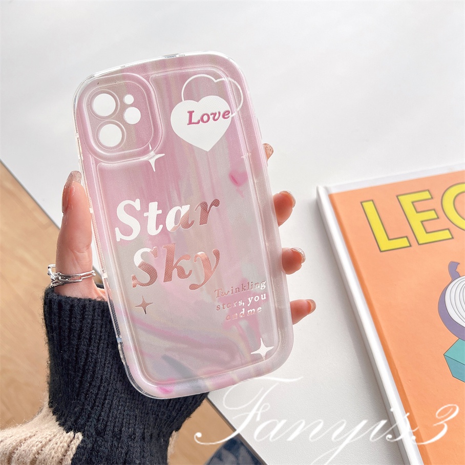 OPPO A78 A17 A17k A77 A77s A57 A76 A96 A16 A16s A16k A15 A15s A54 A74 A95 A94 A93 A53 A5 A9 2020 A3s A5s A7 A12 A12e A52 A92 Reno 8T 5 F11 Flash Pink Love Casing Handphone Bening TPU Soft Sarung
