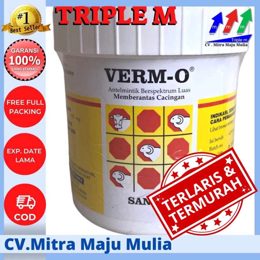 VERM O 42Bolus TRIPLE M - Obat cacing sapi/ kambing/ terna SANBE