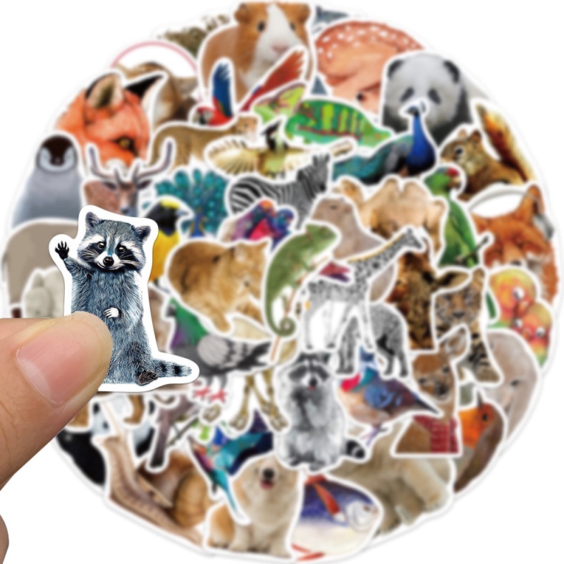 50pcs Kertas Potrait Hewan Rubah Rusa Panda Untuk Menghias Koper Gitar Scrapbooking DIY Stiker Populer
