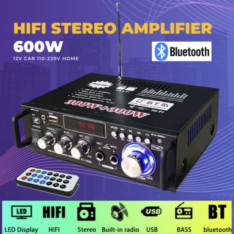 Power Ampli BT 298A / Amplifier Karoke Bluetooth 600W / Amplifier 600W Damillah