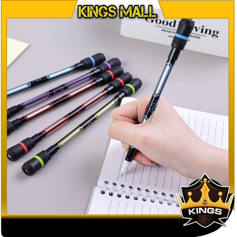 

KINGS - S5708 Balance Rotary Led Spinning / Pulpen Putar Karakter Anti Stress / Pena Pulpen Putar Mainan Anak / Spinning Pen