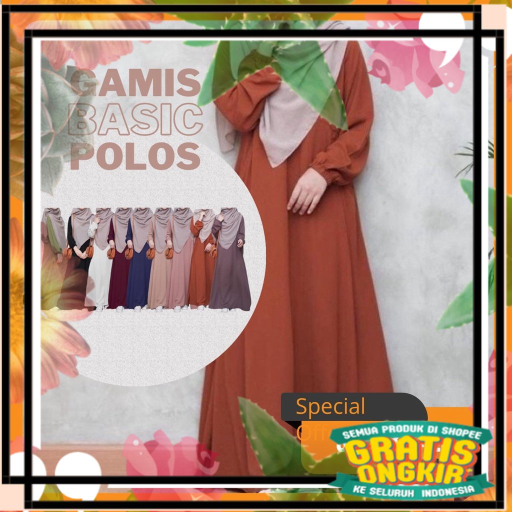Gamis Terbaru Ld 120 2023 Ibu Ibu Syari Jumbo Remaja Wanita Sar'I Polos Kekinian Dewasa Lebaran Kond