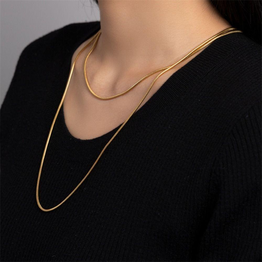 Mxbeauty Korea Gaya Kalung Minoritas Hip Hop Klavikula Rantai Gadis Hadiah Street Wear Rantai Tulang Ular Wanita Perhiasan Aksesoris