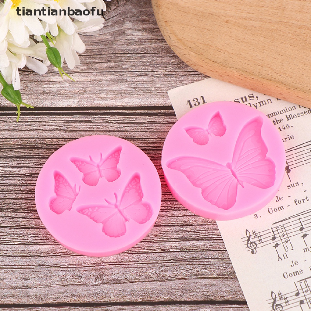 [tiantianbaofu] 1pc Cetakan Silikon Kupu-Kupu Mini Butterfly Cake Mold DIY Desserts Dekorasi Butik