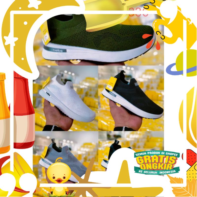 sepatu wanita  rajut joging tanpa tali(belbe)original/ hitam oren ungu tosca khaki