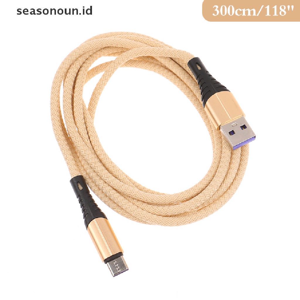 Seasonoun 3A Kabel USB Tipe C Kawat Fast Charging USB C Cables Kabel Charger Tipe-C.