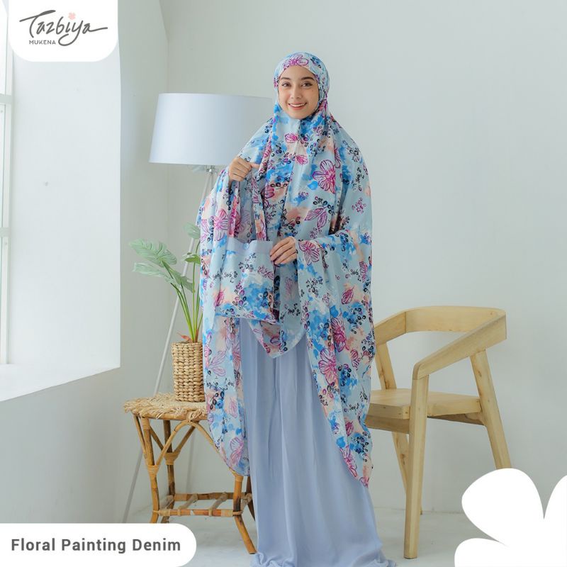 Mukena Tazbiya Kombinasi Floral Painting Series Allsize