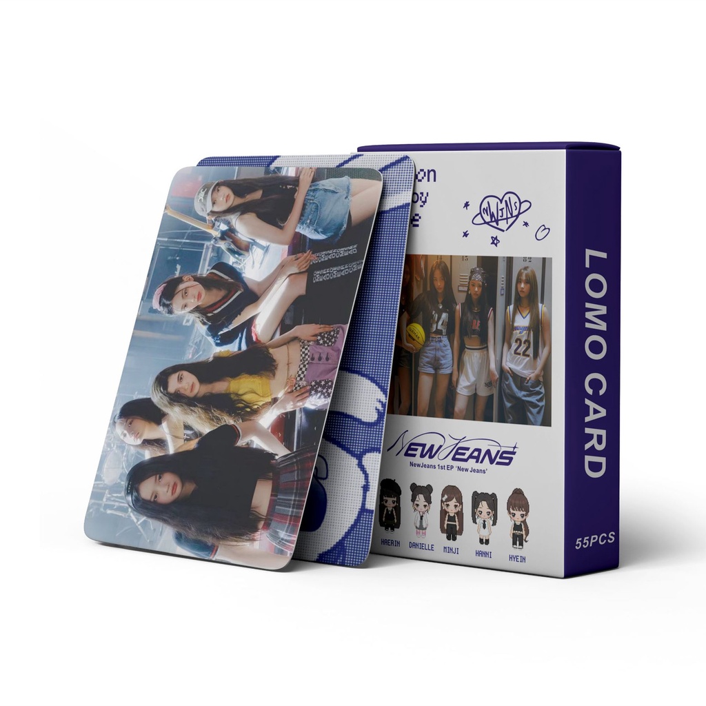 55pcs/set KPOP New Jeans Photocards Album Perhatian Kartu Lomo Koleksi HD HYEIN MINJI HANNI