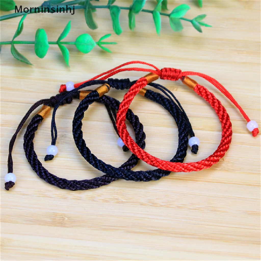 Mornin Wanita Beruntung Buatan Tangan Dikepang Pasangan Braclet Adjustable Beruntung Gelang Tali Merah id