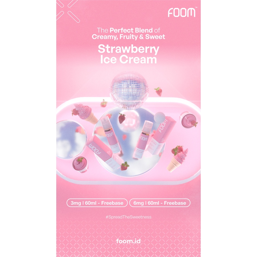 New !! Foom Strawberry Ice Cream 60ML by Foom Lab Global 100% Original