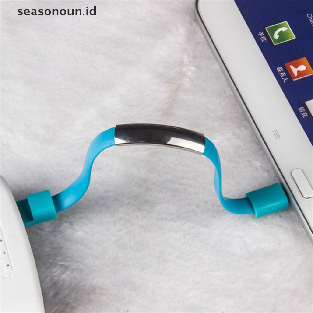 Seasonoun Gelang Micro USB Type C Cable Wristband USB C Kabel Pengisian Data Untuk I-Phone Android Charger.