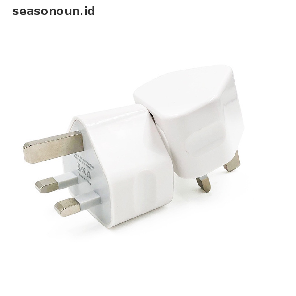 Seasonoun Colokan Dinding Universal UK Power 3pin Adapter Charger Dengan 1per2 /3 Port USB Charging Untuk Ponsel Tablet Portable Charger Dinding Mini.