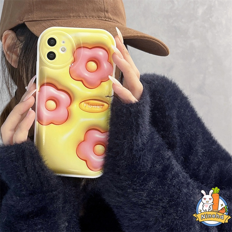 IPHONE Casing Kompatibel Untuk Iphone14 13 12 11 Pro Max X Xr Xs Max8 7 6 6s Plus SE 3D Vision ins Korea Lukisan Minyak Telepon Case Bantal Udara Shockproof Silikon Soft Case Cover Pelindung