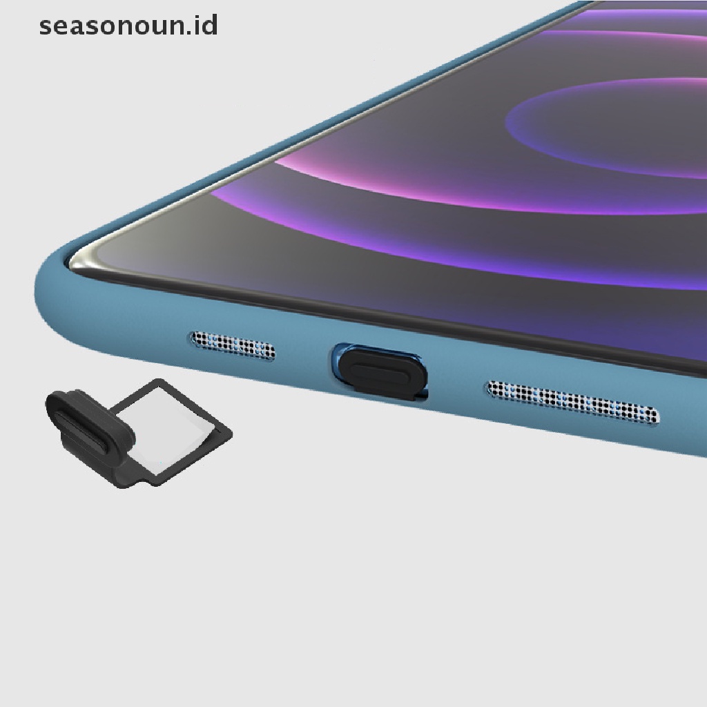 Seasonoun Colokan Debu Telepon Silikon Anti Rontok Port Charging Colokan Debu Type-C Mirco USB.