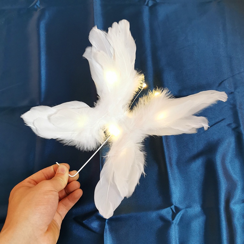 Feather Butterfly Happy Birthday Hiasan Topper Kue Dengan Hiasan Glowing DIY Wanita Perempuan Ulang Tahun DIY Dessert Decorations With Lamp