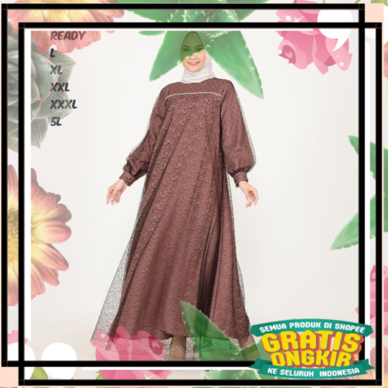 Myshawl Naila Gamis Brukat Jumbo LD UP TO 140 UK L XL XXL XXXL 4L 5L / rajut