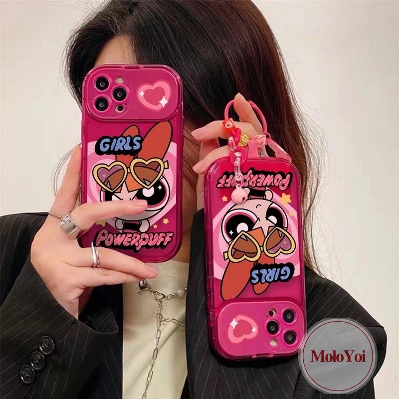 The Powerpuff Girls Kartun Case Kompatibel Untuk IPhone 11xr 14 13 12 Pro Max7 8 14 Plus X XS MAX SE 2020 Kreatif Flip Make Up Cermin Shockproof Soft TPU Case