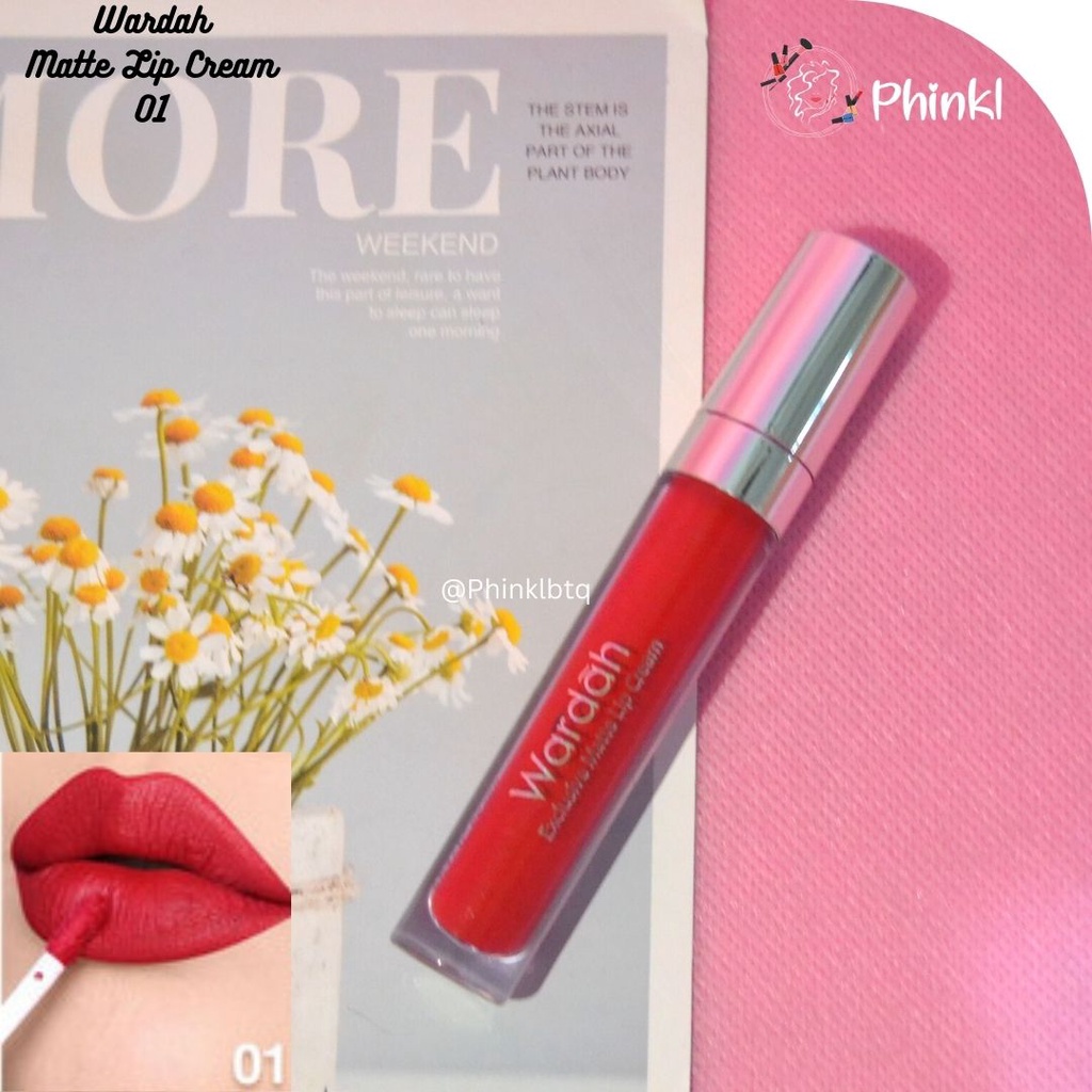 `ღ´ PHINKL `ღ´ ᘺᗩᖇᕲᗩᕼ Wardah exclusive lip cream original matte no tranfrproff