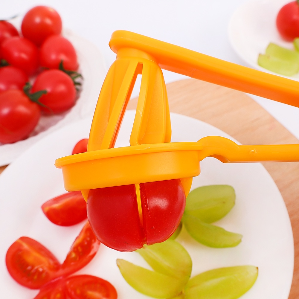 Tomato Slicer Cutter Cherry Strawberry Sekat Dapur Buah Tomat Kecil Potong Manual Aksesoris Gadget