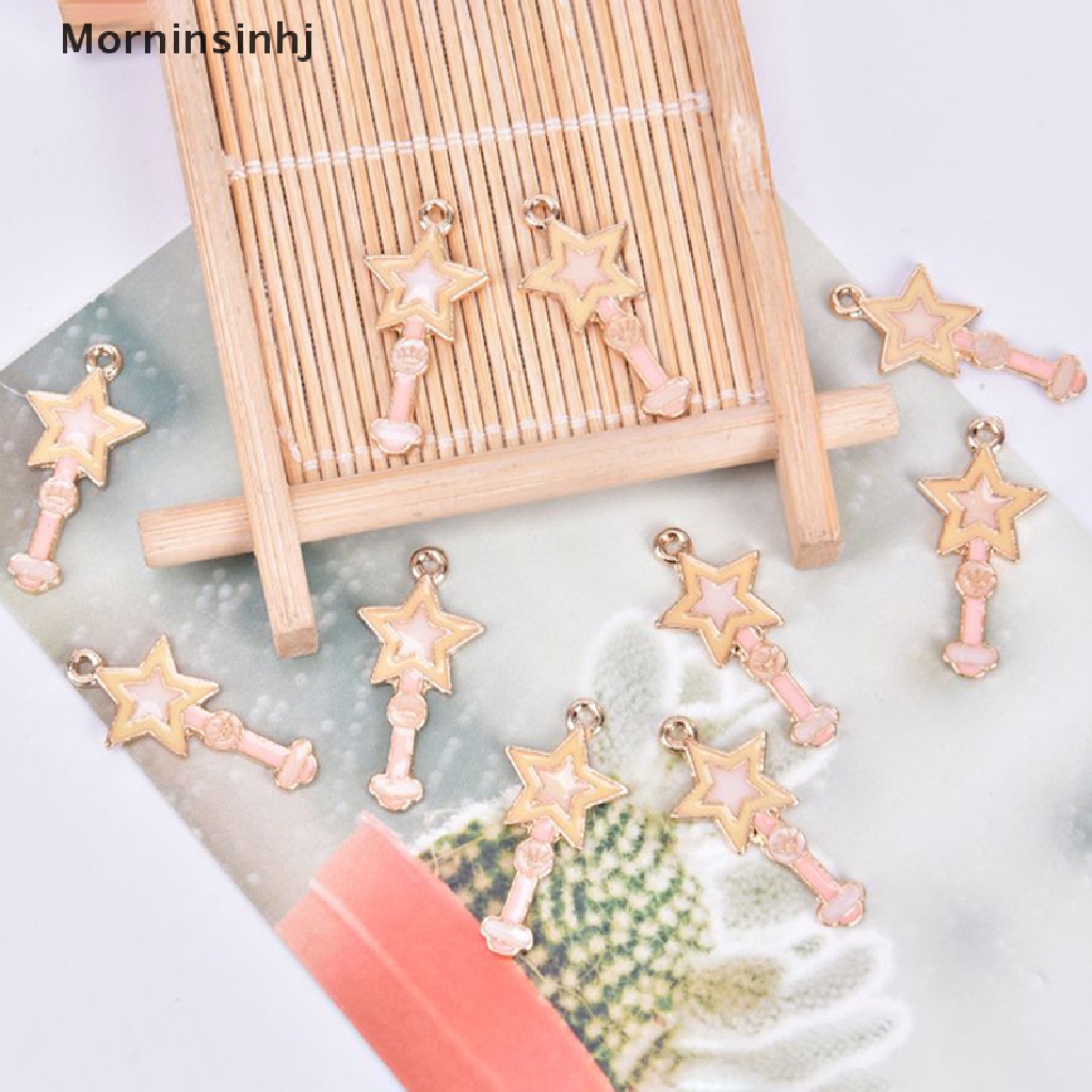 Mornin 10Pcs/Set Enamel Alloy Kapal Roket Bintang Ch Liontin Perhiasan DIY Membuat Craft id