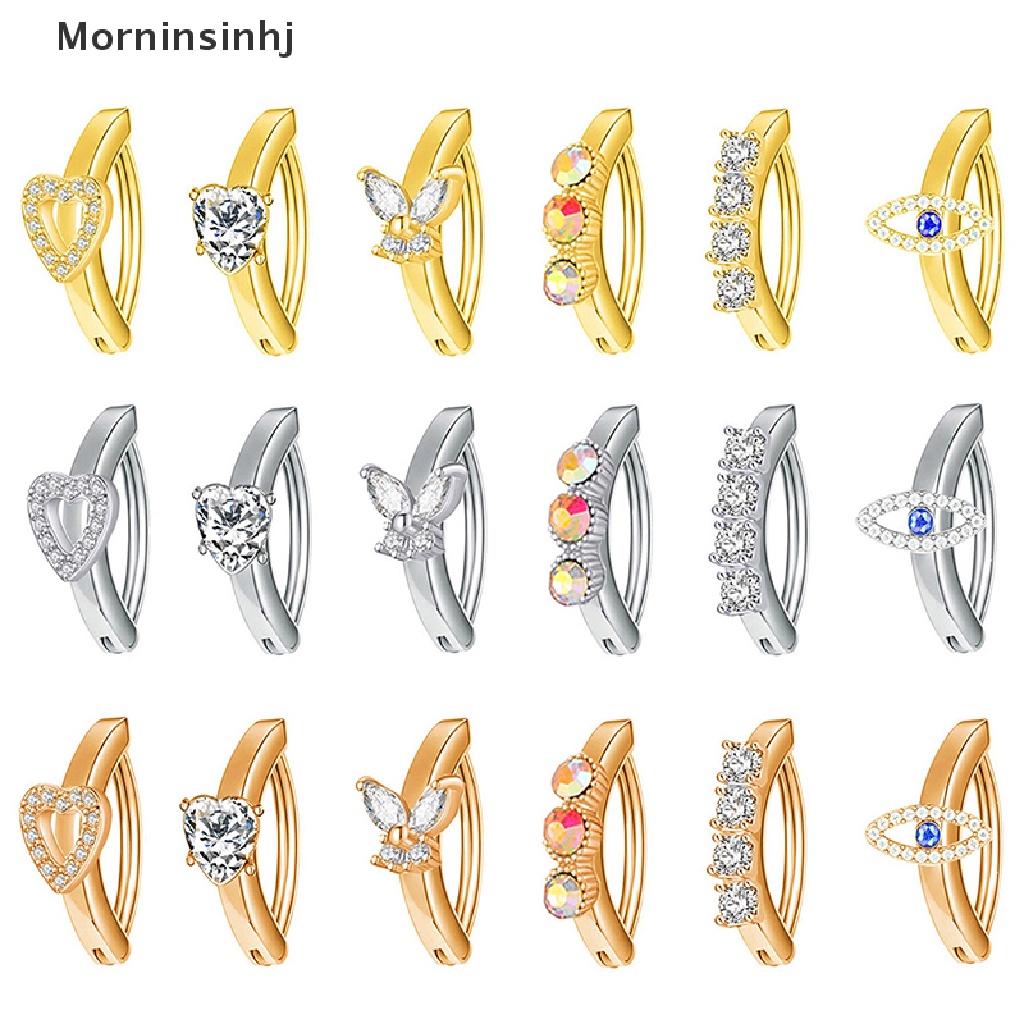 Mornin 1Pcs Kristal Pusar Untuk Wanita Gadis Reverse Curved Belly Button Ring id