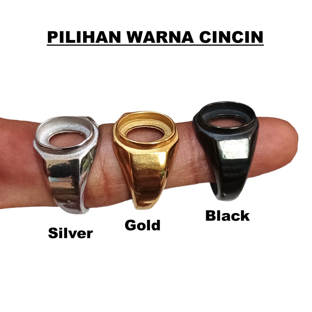 CINCIN TAUHID LAFADZ ALLAH ISLAM PRIA MODEL AKIK SEGI 8 KACA CEMBUNG BAHAN PREMIUM TITANIUM ANTI KARAT TIDAK LUNTUR