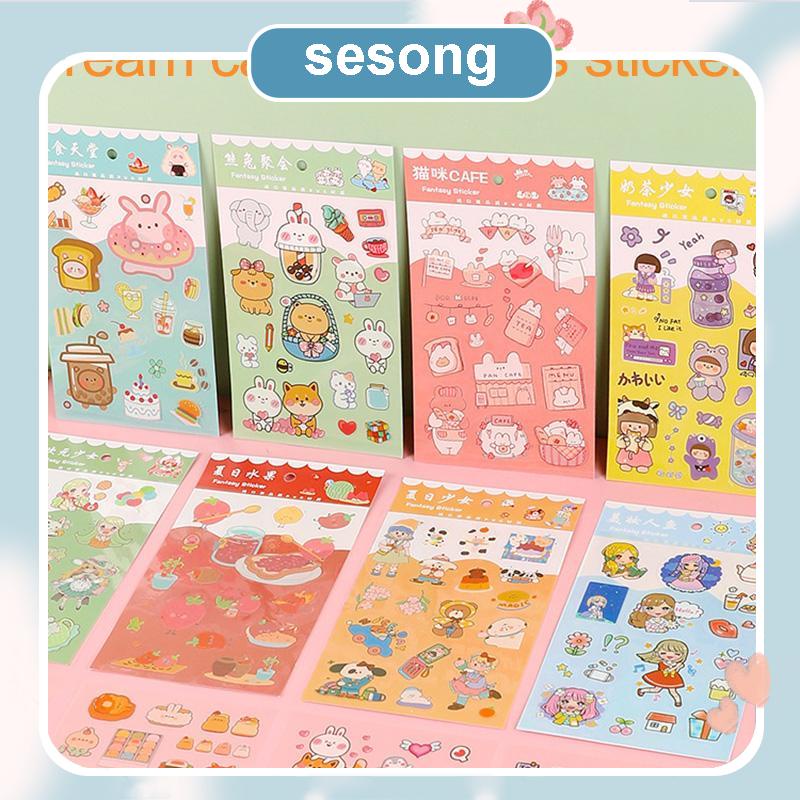 6pc Stiker Cute Cartun Lucu Food Pet Diy Diary Jurnal Palnner Deco Hias SS