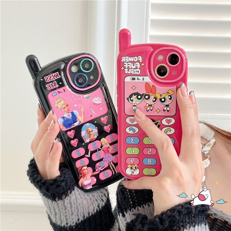 IPHONE Case Kreatif Kompatibel Untuk Iphone11Xr7 8 Plus13 14 12 11 Pro MAX X XS MAX SE 2020 Kartun Gadis Barbie Retro Kepribadian Bentuk Ponsel Seluler Soft Cover