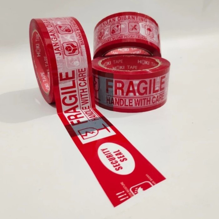 

LAKBAN FRAGILE JANGAN DIBANTING KOMBINASI MERAH PUTIH 48MM 100 YARD