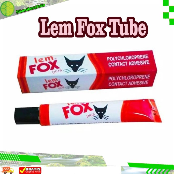 

LEM FOX PLUS KUNING TUBE 20 GRAM - LEM FOX TUBE 1P