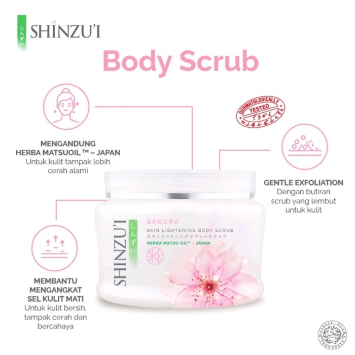 Pembersih Daki Body Scrub Lulur Shinzui SAKURA Skin Lightening 200g