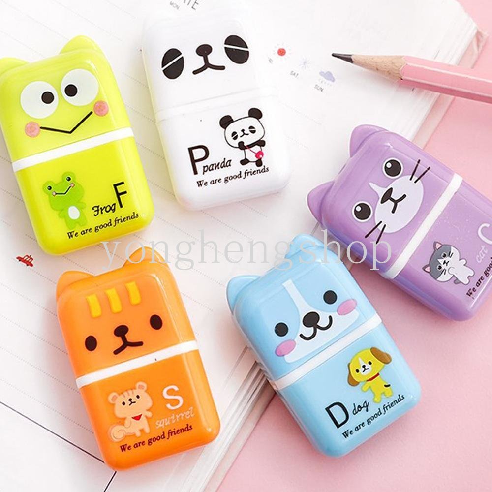 Kreatif Roller Eraser Lucu Kartun Hewan Penghapus Pensil Hadiah Sekolah Siswa Alat Tulis Kantor Perlengkapan Koreksi Hadiah Anak Kawaii Karet Eraser