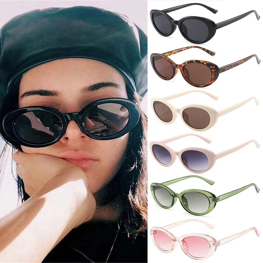 [Hot Sale] Kacamata Gotik Kecil Klasik Wanita Pria Sunglasses Perlindungan UV Desain Jernih Vintage Oval Kacamata Matahari Fashion Untuk Mengemudi, Travel, Memancing