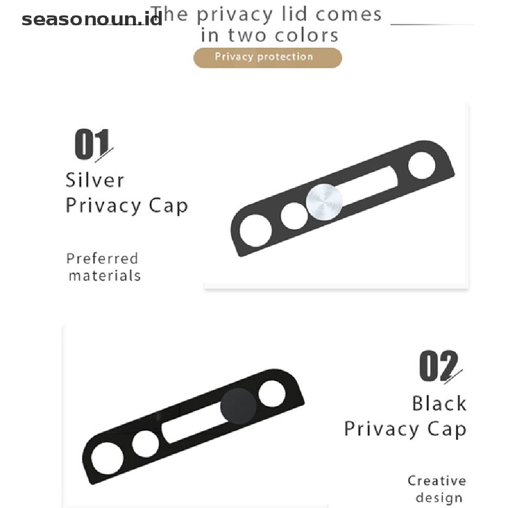 Seasonoun Aksesoris Antispy Metal Webcam Cover Privasi Topi Kamera Depan Slider Lensa Stiker Untuk iPhone X XS 11 12 ProMax Mini.