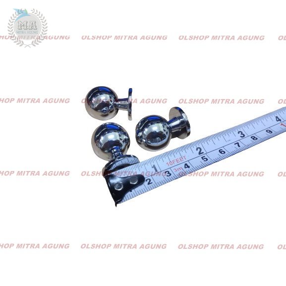 OLS Handle Tarikan Laci Bulat Knob Tarikan Laci Knop Bulat Chrome 1 Inch MA