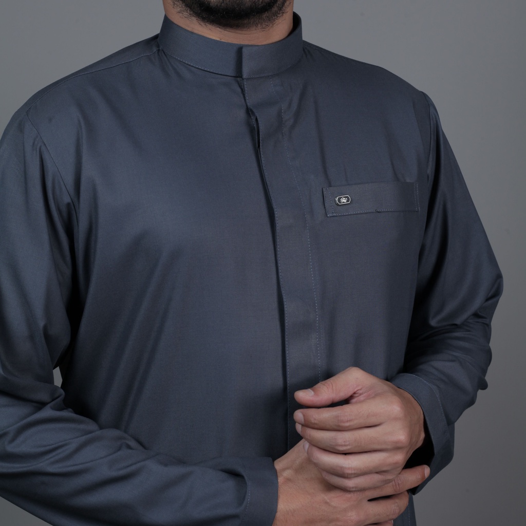 BAJU KOKO NEW QH2-1 QORI APPAREL KERAH GAMIS LENGAN PANJANG NON MANSET TERBARU