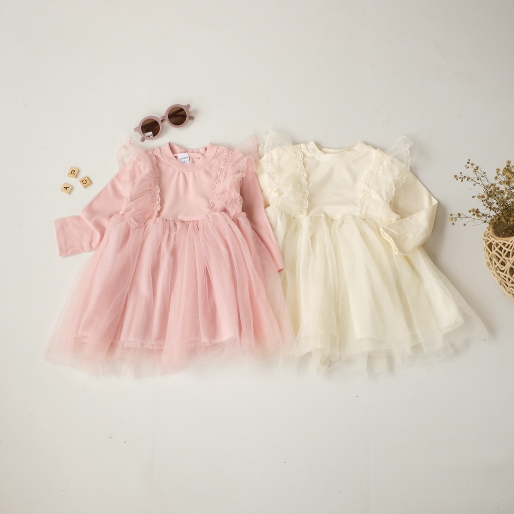 LittleAaron DRESS Anak PHOEBE TILE EBV Baju Dress Gaun Pesta Tile Anak Perempuan Import Berkualitas