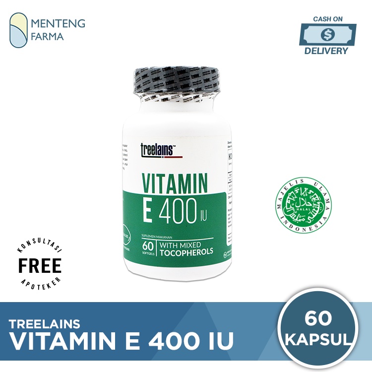 Treelains Vitamin E 400 IU 60 Kapsul - Vitamin Kulit &amp; Jantung