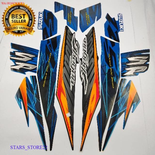 (ORI) striping suzuki shogun sp 125 r 2006 2007 hitam biru body standar KUALITAS ORIGINAL PABRIK