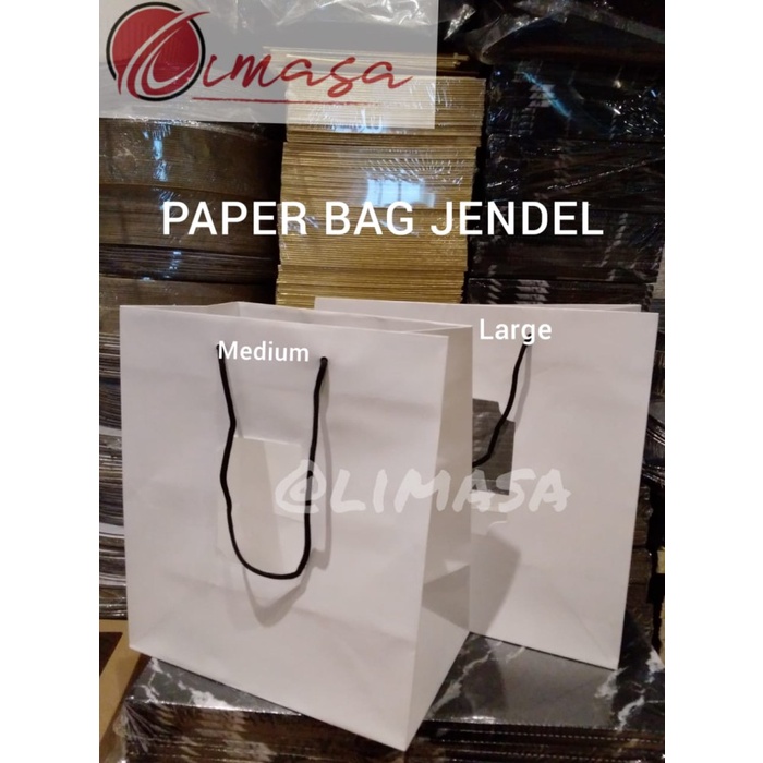 

⭐BISA COD⭐ PAPER BAG JENDELA WHITE SIZE LARGE ISI 12PCS