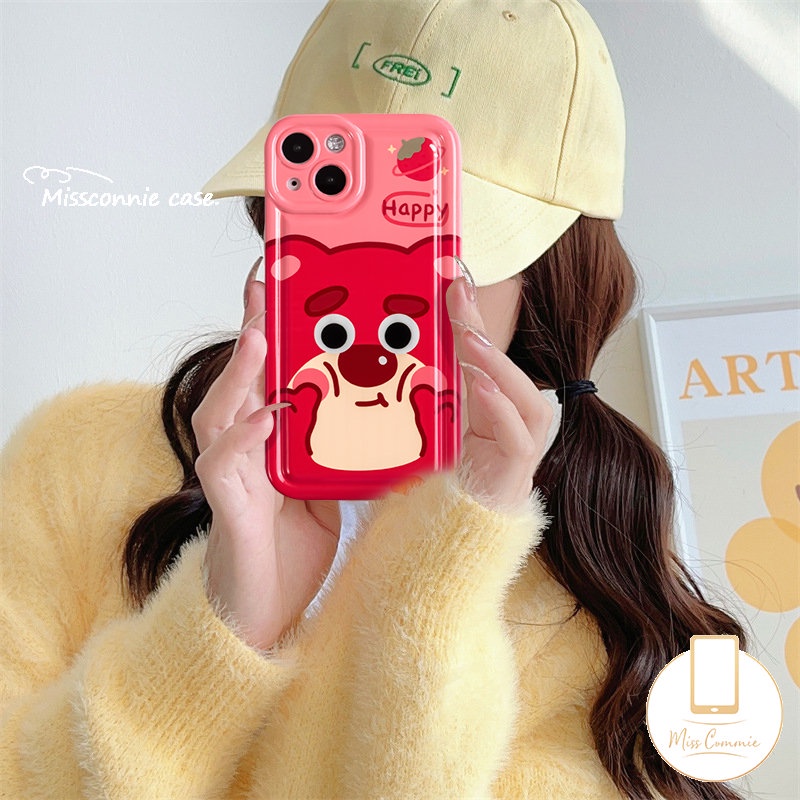 Airbag Shockproof Case Untuk Redmi9 12C 10C 10A 9A 10 9T A1 9C NFC Redmi Note11 8 Note 10 11 11s 9 10s POCO F4 Cute Strawberry Bear Manyo Kartun Toy Story Lembut Tpu Penutup Belakang