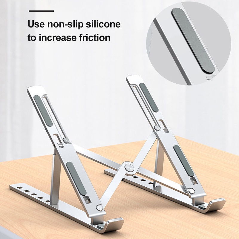 N3 Laptop Stand Aluminium Foldable notebook Stand  6 Ketinggian UNIVERSAL 16&quot; /18&quot; STAND Laptops For Macbook DUDUKAN LAPTOP ANTI SLIP