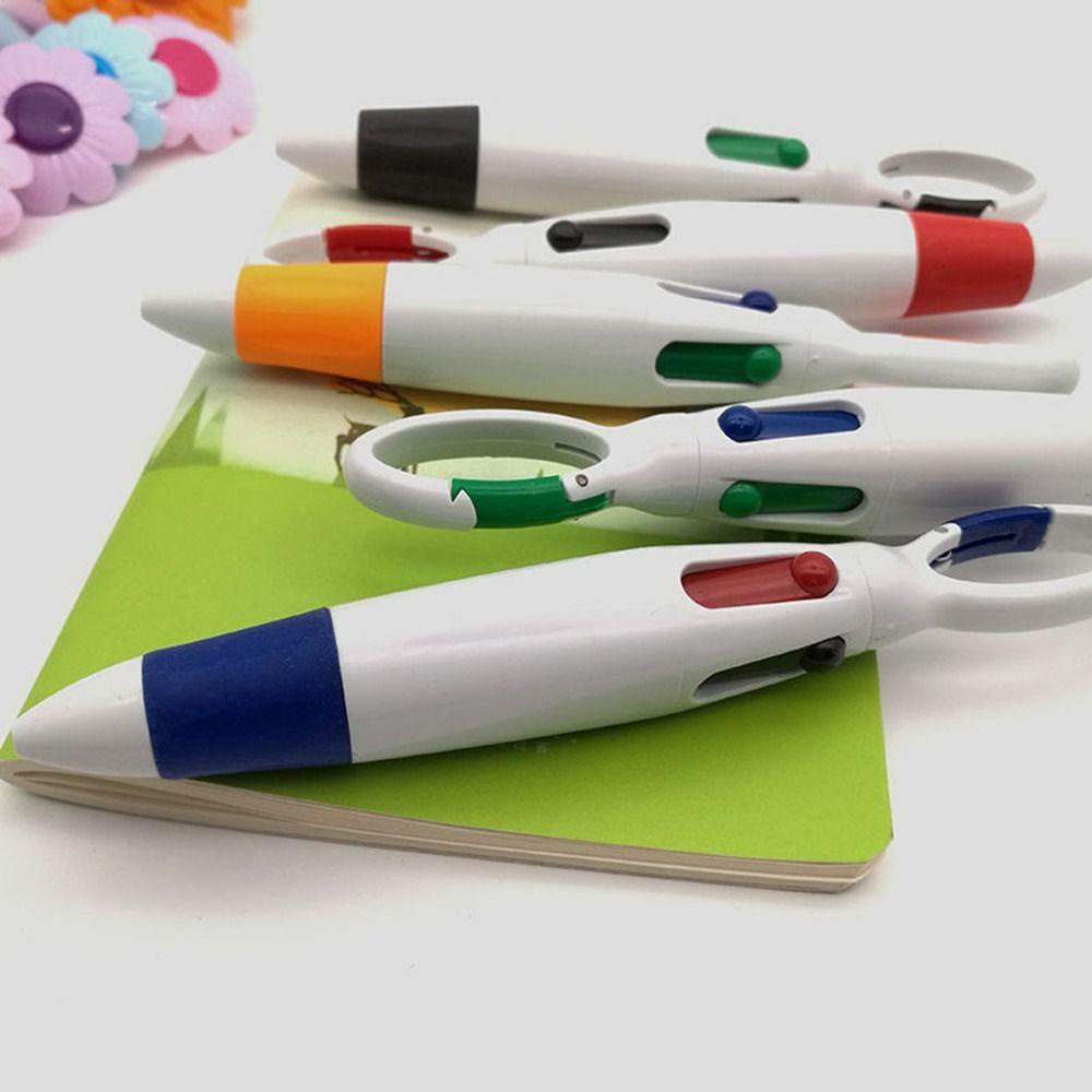 Populer 4PCS Bolpoin Pena Ditarik Alat Tulis Warna-Warni Isi Ulang Dengan Gesper Gantungan Kunci Belajar Perlengkapan Kantor Siswa Hadiah Gel Pulpen