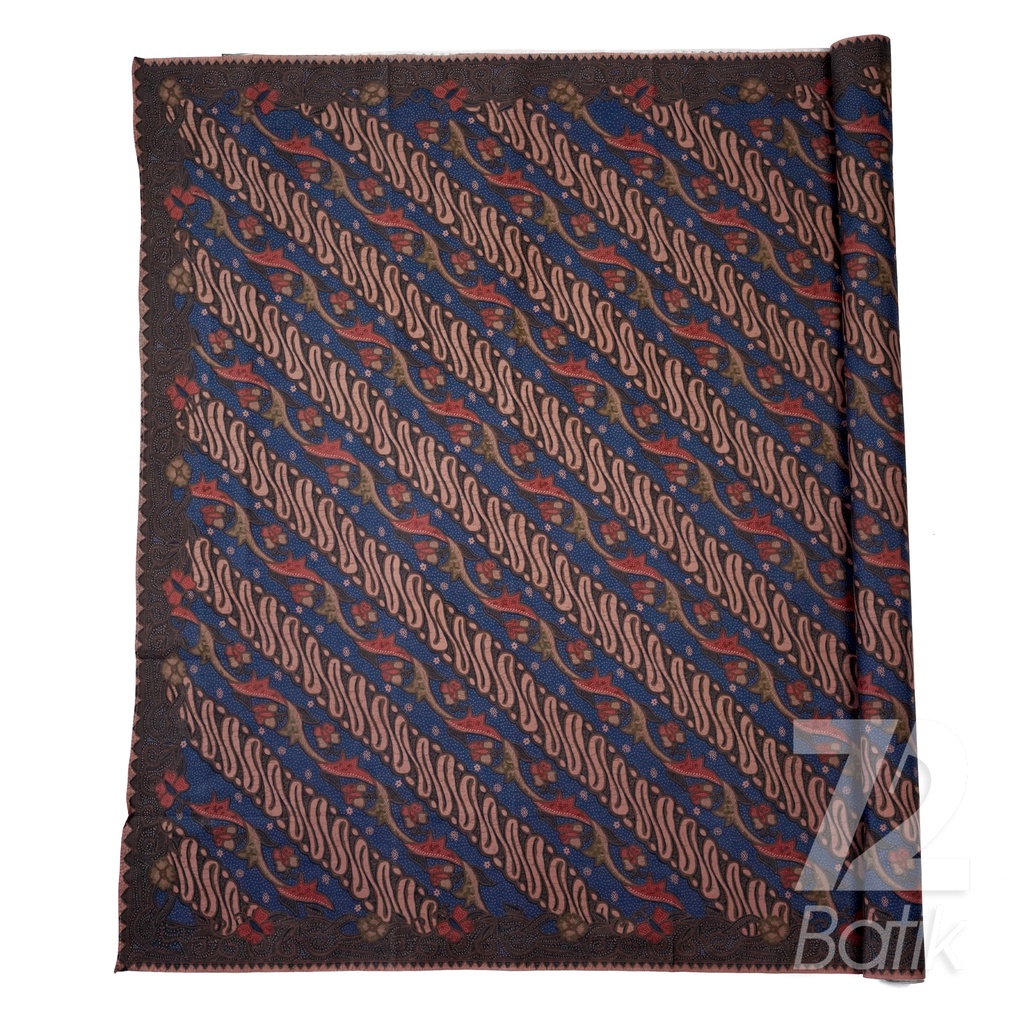 KAIN BATIK KATUN Premium Motif Parang Sulur Warna Biru Merah Hijau Coklat 723283 Cap 72 Jarik Jarit Samping Kebat Panjang Batik Katun Modern Premium Bahan Seragam Batik Pernikahan Kantor Keluarga Murah Kamen Jadi Batik Bali Lembaran