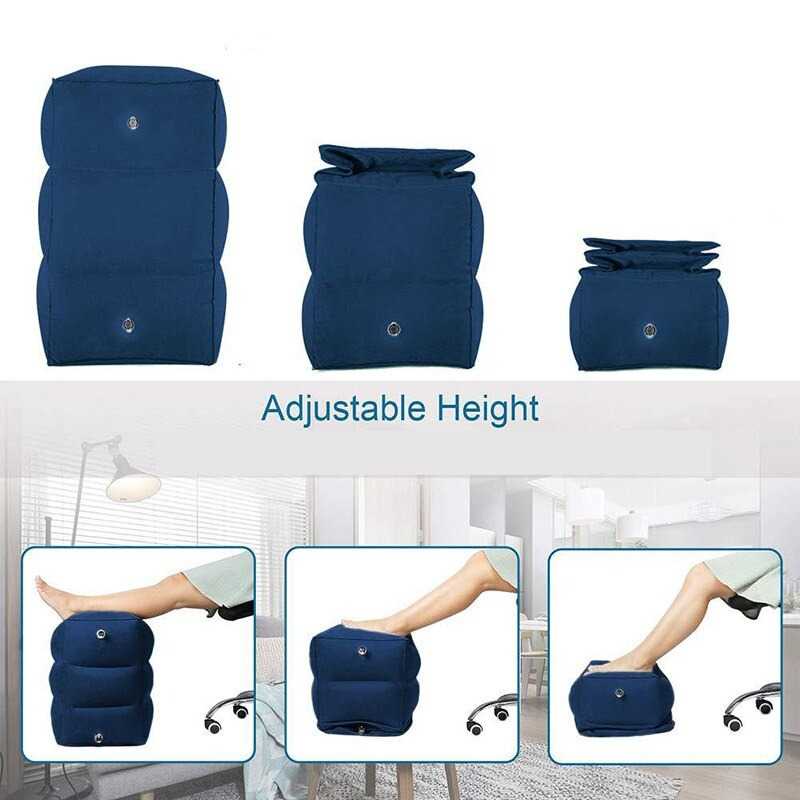 Bantal Angin Udara Buffer Kaki Portable Travel PVC Inflatable Relaxing Pillow Istirahat Perjalanan Piknik Kerja Footrest