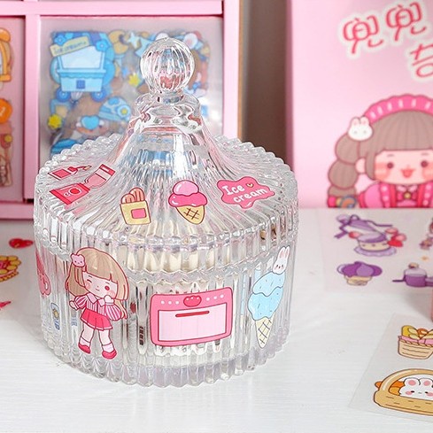 Sticker Momo isi 100 Lembar / Sticker Motif Kartun Korea Lucu / Sticker Dekorasi Anti Air / Sticker 2D / Sticker Aimer