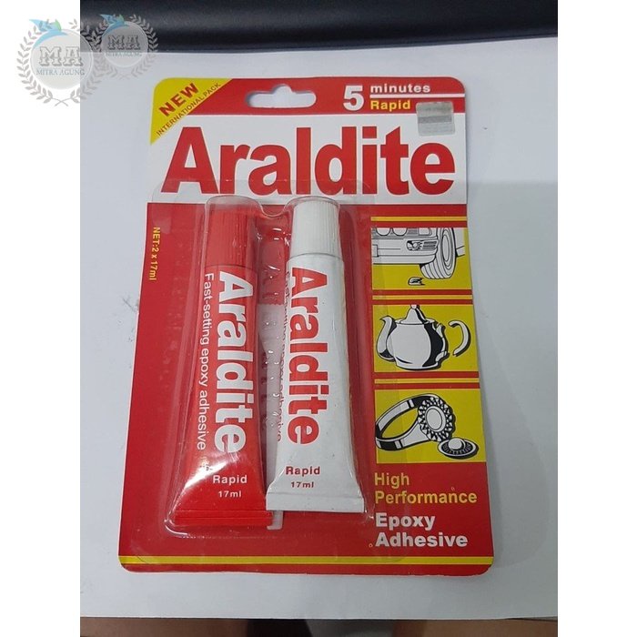 OLS Lem Epoxy besi Araldite Rapid 5 Menit merah OLS