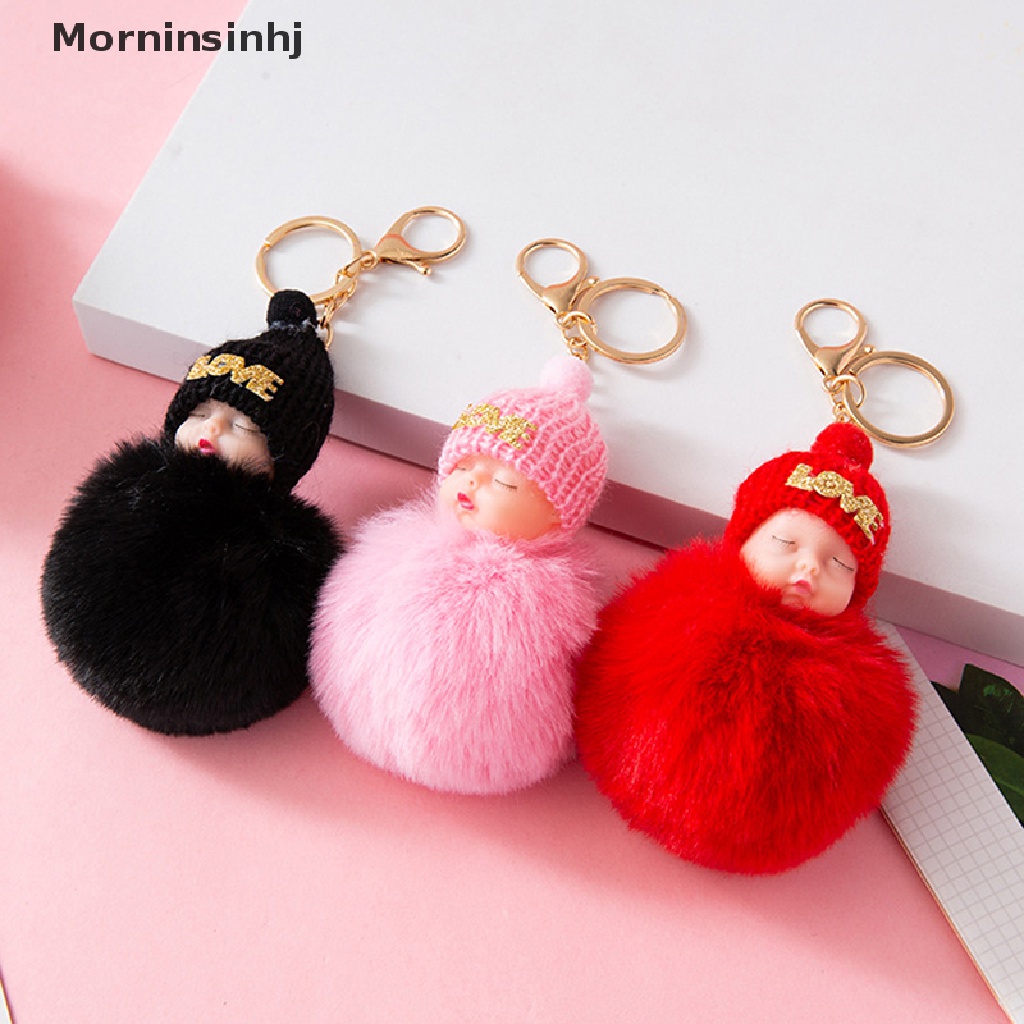 Mornin Tidur Bayi Gantungan Kunci Lucu Berbulu Plush Boneka Gantungan Kunci Wanita Gadis Tas Gantungan Kunci Mobil Gantungan Kunci Hadiah Menawan Dekorasi id