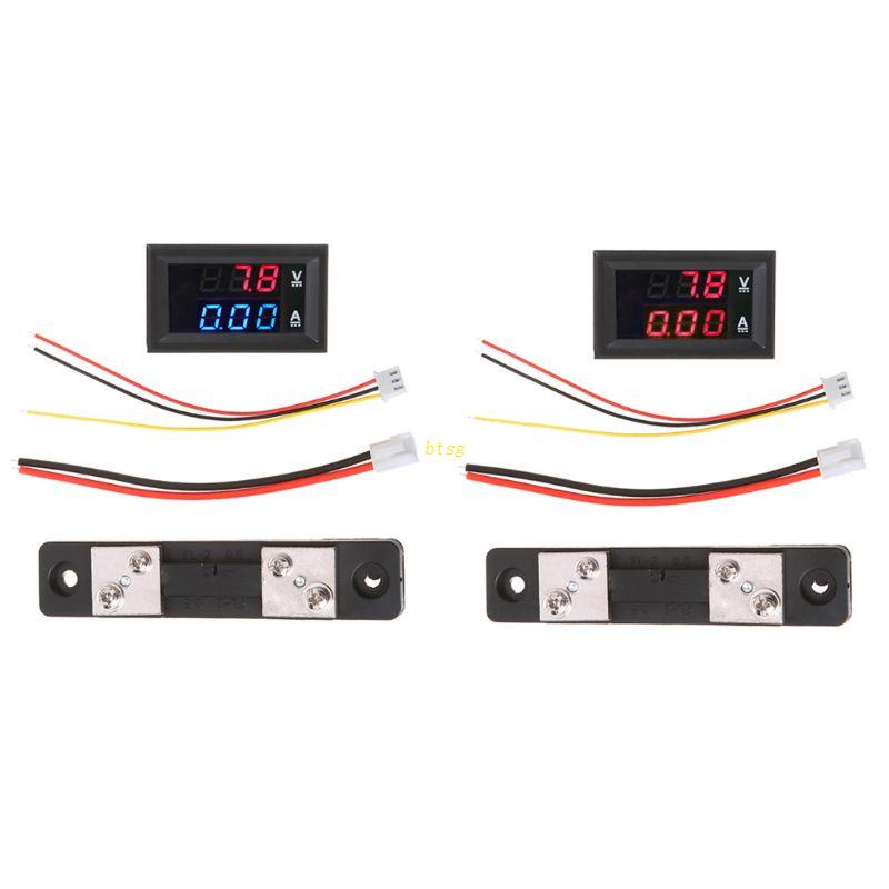 Btsg 0.28 inch Digital Voltmeter Ammeter Untuk DC 100V 50A Amp Tegangan Arus Shunt Me