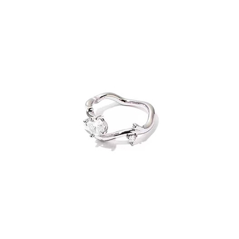 Cincin Cabang Fashion Perempuan Zirkon Alloy Opening Ring